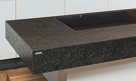 Küchenarbeitsplatte aus Naturstein mit gefaster Kante - STRASSER Steine