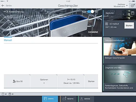 El lavavajillas conectable de Siemens puede ser controlado a través de una App