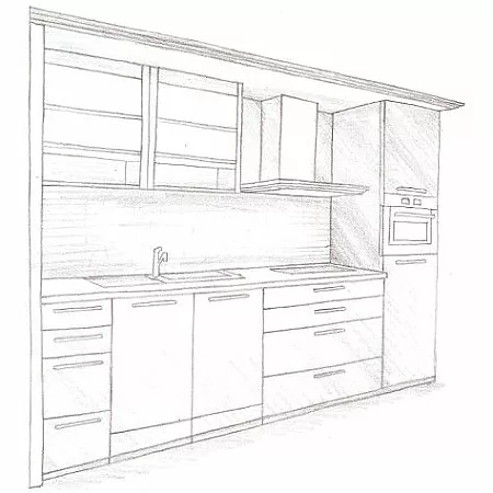 Voorbeeld ontwerp 1: kleine keuken