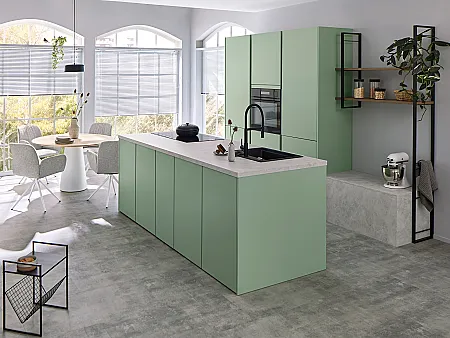 Grüne Küche: Pastellgrüne Küchenfronten von Brigitte Küchen
