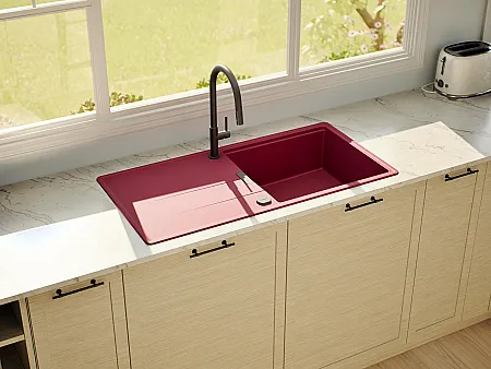 aufliegende Küchenspüle von SCHOCK in der Farbe Berry