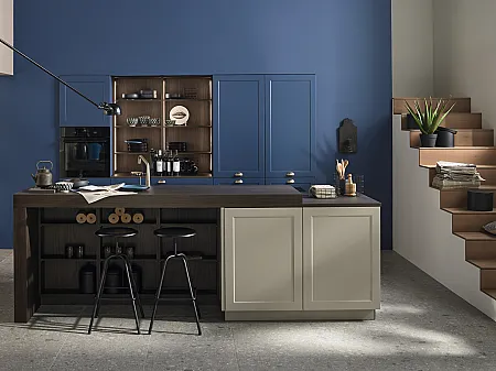 Passende Schöner Wohnen Wandfarbe zu blauen Nolte Küchenfronten