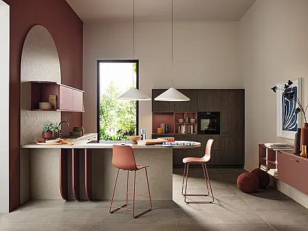 Hennarote Akzente in Nolte Trendküche