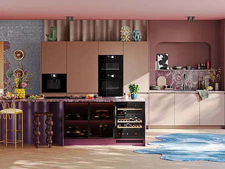 Eklektische Einbauküche mit modernen NEFF-Geräten