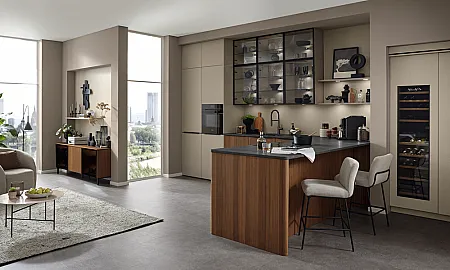 Hochwertige Ballerina Einbauküche mit abgerundeten Wangen