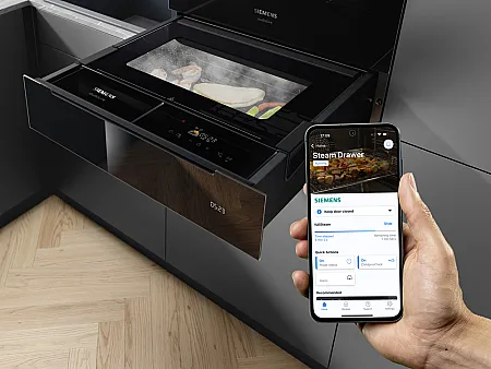 Dampfgarer Schublade von Siemens studioLine mit App-Steuerung
