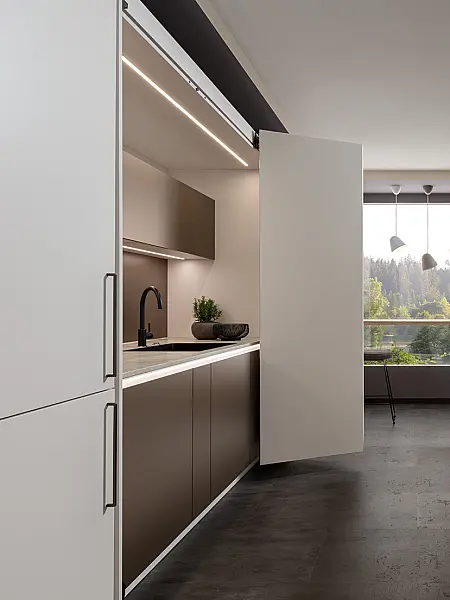 moderne Küchenplanung mit Taschentüren Rempp