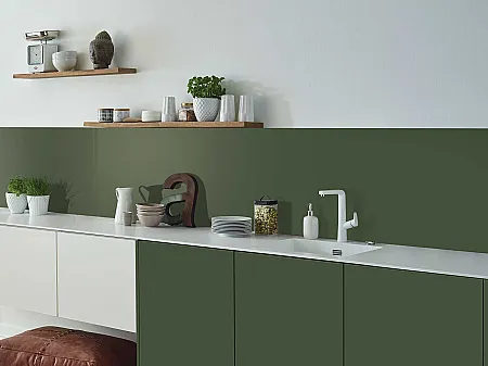 Küchenrückwand in grüner Farbe