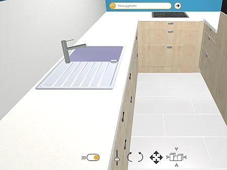 Küchenarbeitsplatte im Online Küchenplaner gestalten
