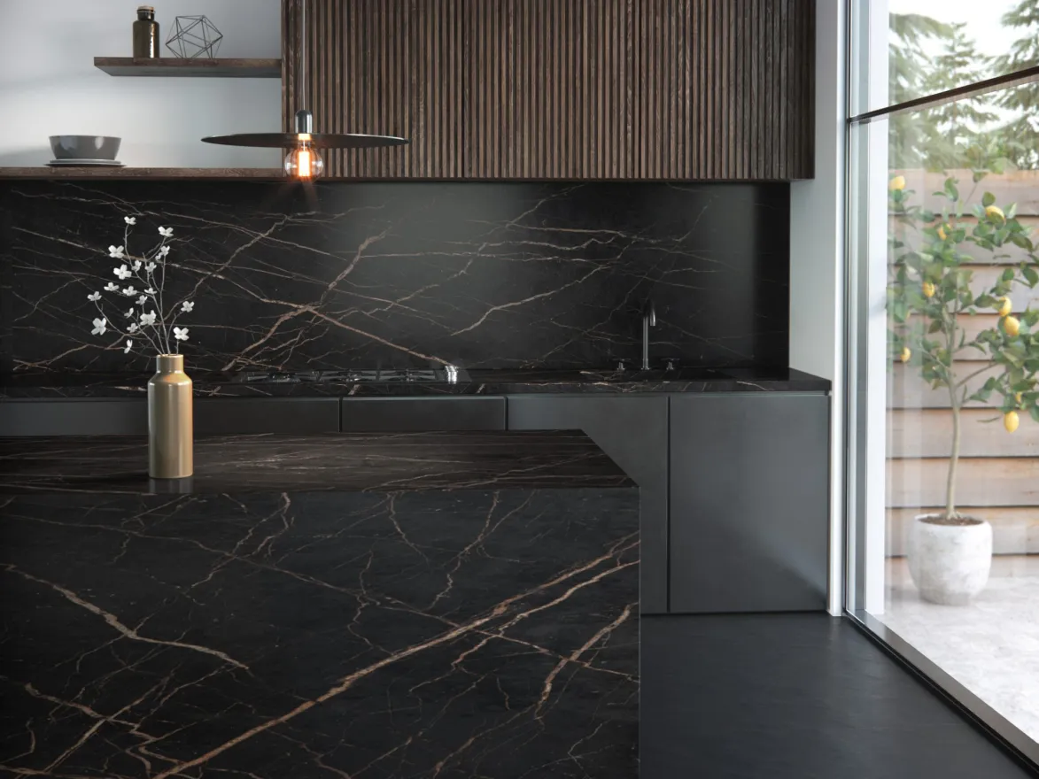 Küche Schwarz Matt  Moderne matte Oberflächen, schmales Design