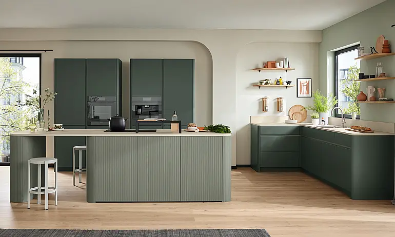 Groen gelakte keuken van Ballerina Küchen