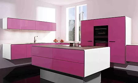 Allmilmö Inselküche in Pink
