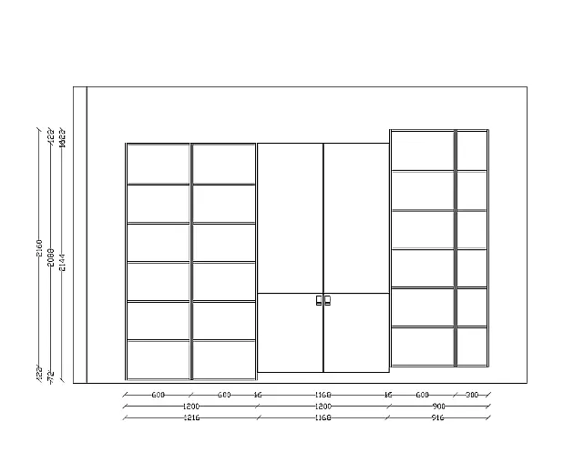 Exklusive Schrank / Regalwand mit Nische inkl. Weinkühlschrank inkl. Tisch und Stühle