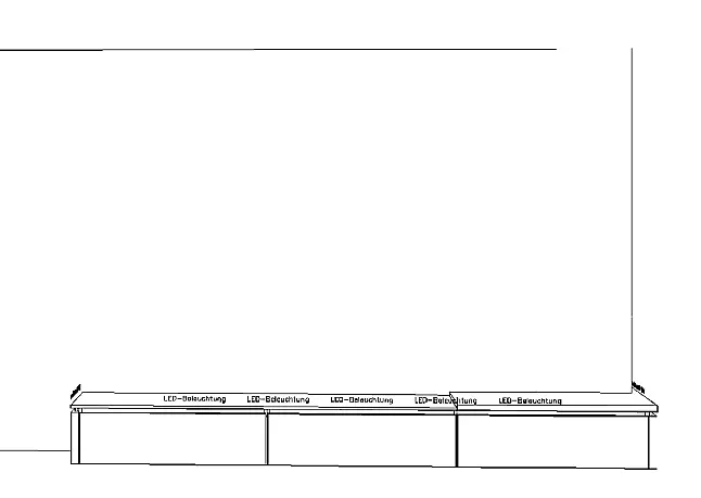 Exklusive Anbauwand / Wohnwand / Mediawand - 2 Seiten - Viel LED-Beleuchtung - Sign-Emotion Vitrinen - Rückwände inkl.
