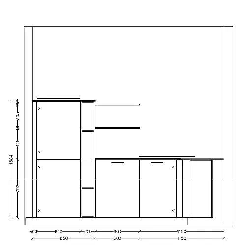 Exklusive Messeküche - Lack-Front - XL-Schränke - LED-Beleuchtungen - Rückwandverkleidung
