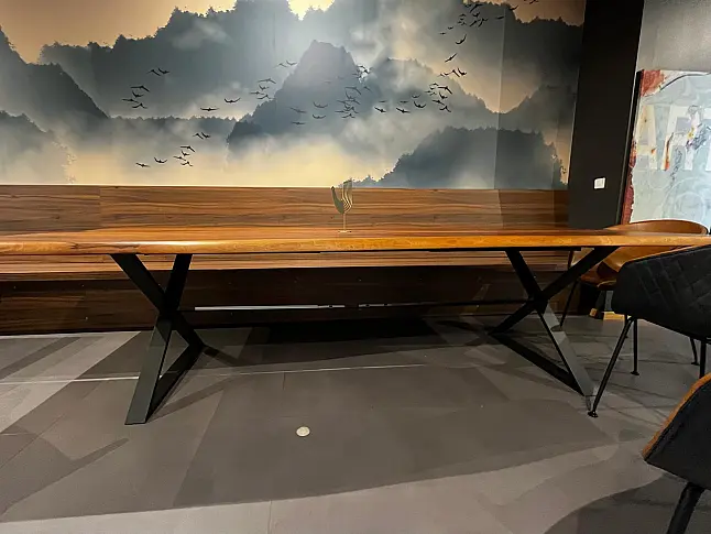 Nussbaum Rustikal Tisch Baumkante 4cm 300 x 100 cm
