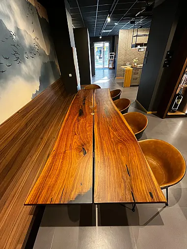 Nussbaum Rustikal Tisch Baumkante 4cm 300 x 100 cm