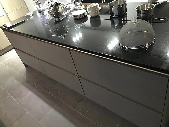 SLC Steingrau mattlack mit Holz-Decor  Grifflos