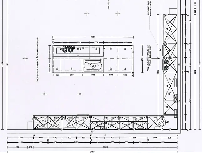 Exklusive Messeküche - Schiefer Steingrau &amp; Graphitschwarz - Luxus pur