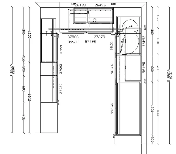 Einzigartige Messeküche / Küchen-Wohnzimmer-Kombination - Lackfront - XL-Schränke - Glas-Hängeschränke- viel LED-Beleuchtung