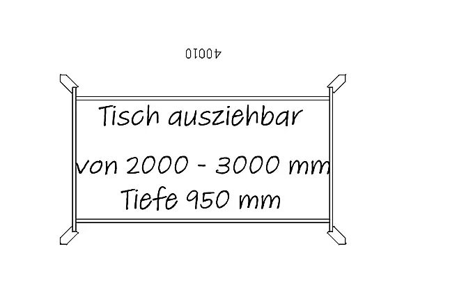Ausziehbarer Esstisch - Echtholz-Furnier - Ausziehbar auf 300 cm Länge - inkl. 6 Sesseln