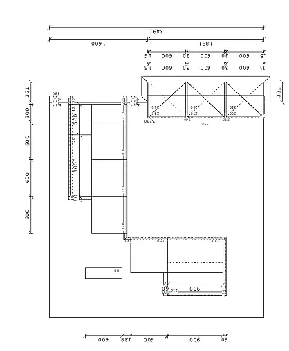 Freistehende L Küche (ohne Hochschrank)