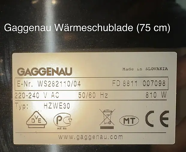 Backofen Gaggenau BO281110 mit Wärmeschublade - GEBRAUCHT