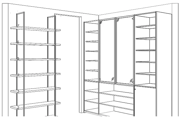 Moderne Ankleide in mattem Oliv – Glasschränke, Hosenregale &amp; Schmiktisch