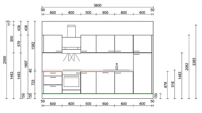Küchenzeile 360cm
