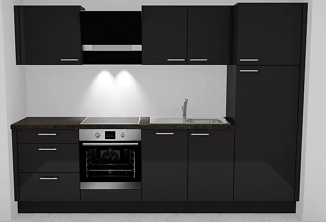 Küchenzeile grafit 280 cm