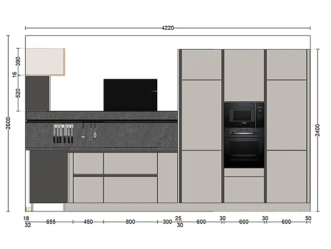 Exklusive neue Küche mit Premium-Ausstattung &amp; Bosch Einbaugeräten
