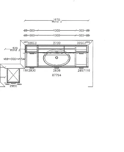 Exklusives Badezimmer / Waschtisch / Alibert / Midi-Schrank - LED-Beleuchtungen - Quarzstein-Platte