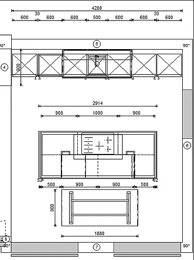 Moderne Landhausküche mit integrierter Sitzmöglichkeit