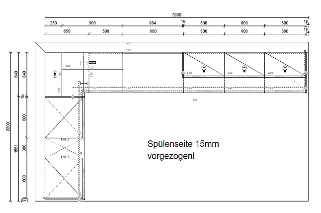 Moderne L-Küche in elegantem Lava softmatt mit edlen Nussbaum-Akzenten, LED-Beleuchtung und hochwertigen Siemens-Geräten