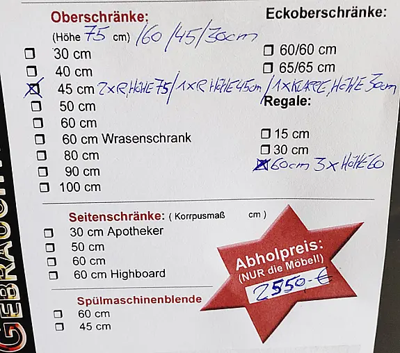 Ausstellungsküche/ Front: Anthrazit /Lacklaminat/ Hochglanz /Küche Nr. 300