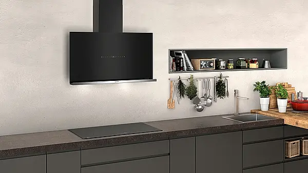N 90, Wandesse, 90 cm, Klarglas schwarz bedruckt