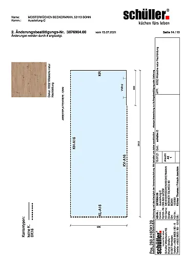 Musterküche Alea nur Holz und Wasser