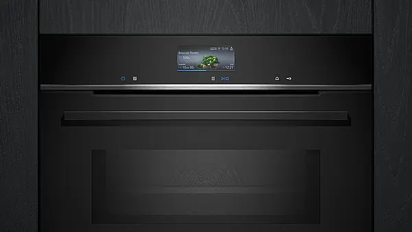 iQ700, Einbau-Backofen mit Mikrowellenfunktion, 60 x 60 cm, Schwarz, Edelstahl