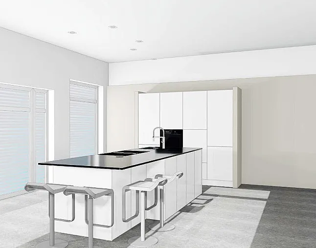 Glaslaminat Adina Super Matt Weiß Sachsenküchen