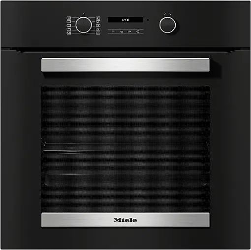 H 2468 B Einbaubackofen obsidianschwarz/edelstahl-look / A+