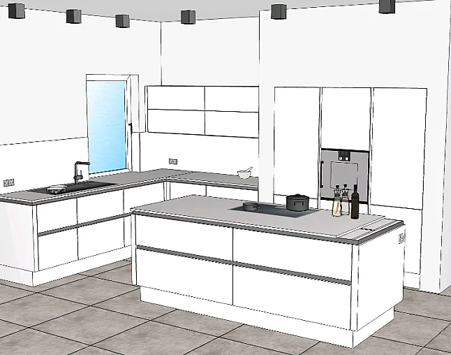 Grifflos Weiss Lack Hochglanz - Thumbnail 2