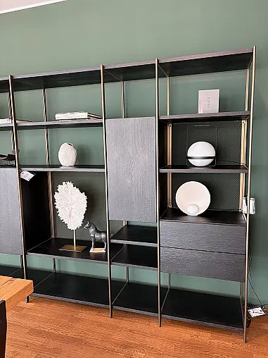 Regalsystem / Barfach / Eiche schwarz gebeizt / Alu Bronze eloxiert