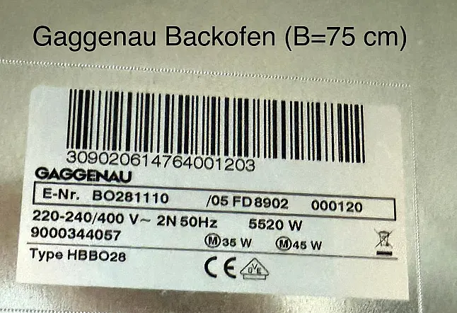 Backofen Gaggenau BO281110 mit Wärmeschublade - GEBRAUCHT