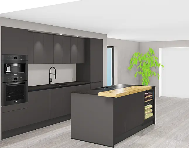 TOP-Geräteausstattung: MIELE Backofen mit Dampfgarer, Einbau-Kaffeeautomat &amp; XXL-Geschirrspüler! Kühlzentrum mit Multi-Switch: unten Kühlen oder Gefrieren möglich! berbel Muldenlüfter mit Induktionskochfeld und Permalytfilter! 2-Zonen-Weinklimaschrank!