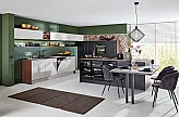 Moderne nobilia Easytouch Sand supermatt Küche mit Insel und Neff-Gerätepaket bei CityKüchen Dresden - Perfekte Kombination aus Funktionalität und Design