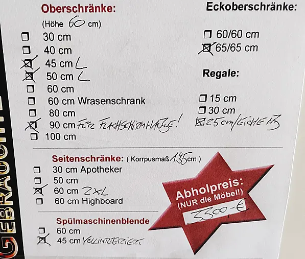 Ausstellungsküche / weiß / Lacklaminat / Hochglanz/ Küche Nr. 305