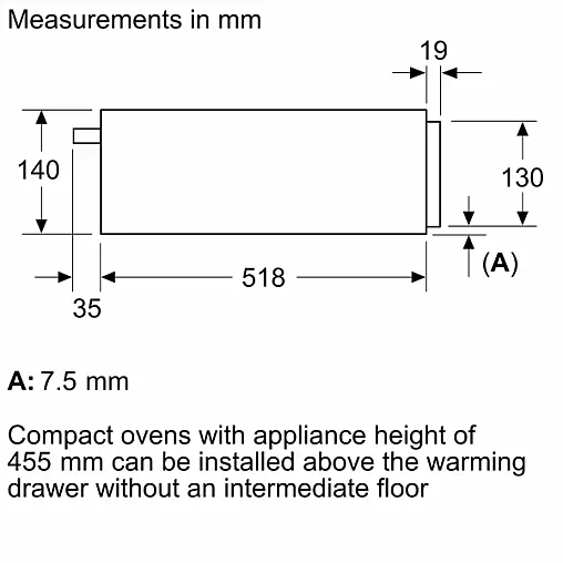 iQ700 Wärmeschublade 60 x 14 cm Weiß