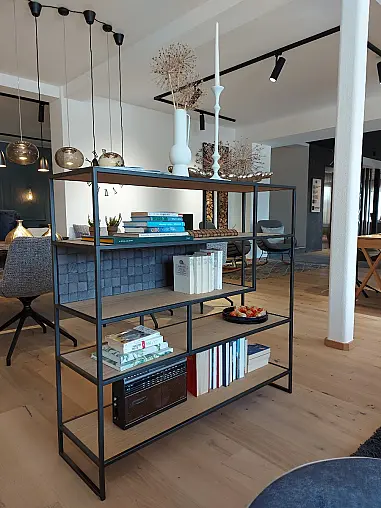 Bücherregal/Raumteiler rust. Asteiche Bianco geölt