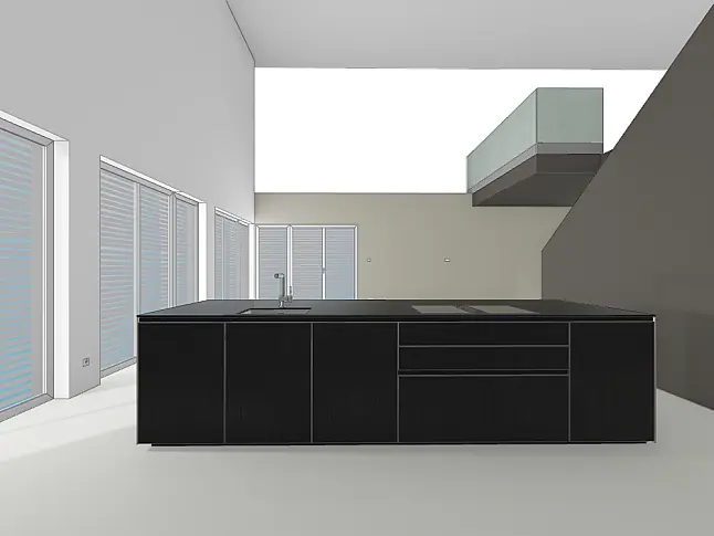 NX680 F815 Eiche onyxschwarz + G925S Spiegelglas bronse