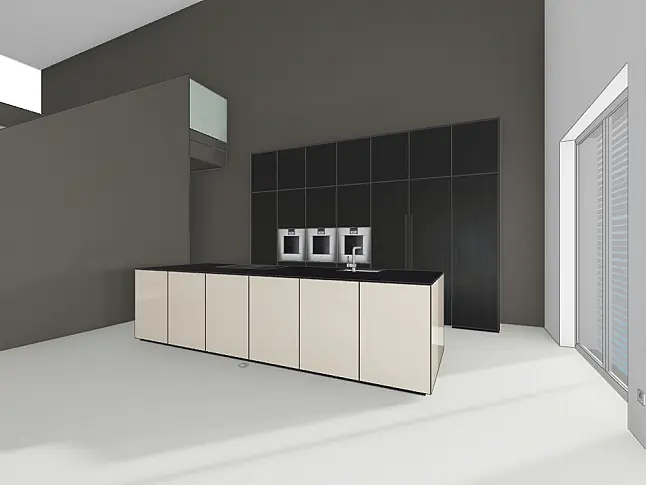 NX680 F815 Eiche onyxschwarz + G925S Spiegelglas bronse